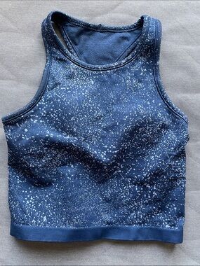 lululemon athletica Navy Blue Speckled Cropped Tank